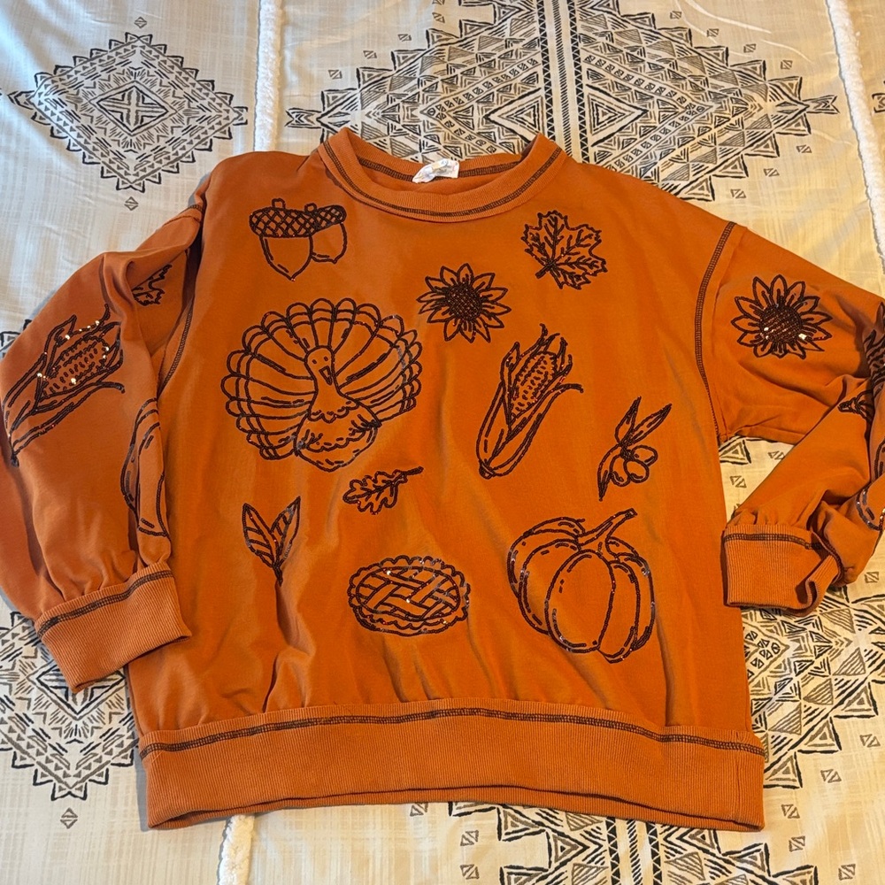 Fantastic Fawn Sequin Thanksgiving Sweater